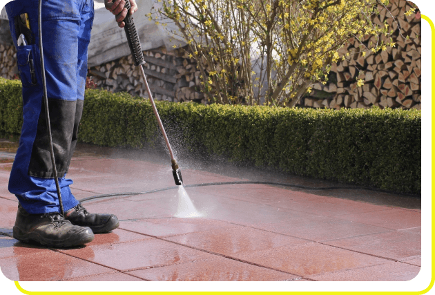 Terrace cleaning with high-pressure